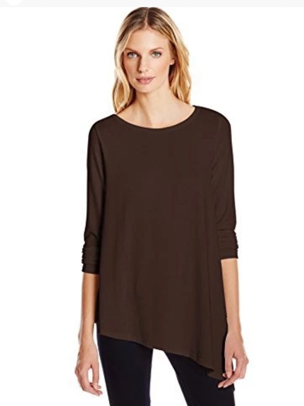 ✨ Karen Kane Asymmetrical Pullover Tunic Sweater Size M Brown✨